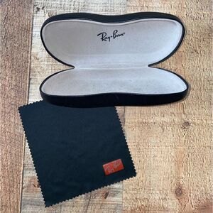 Ray ban hard shell sunglasses case black w dust cloth